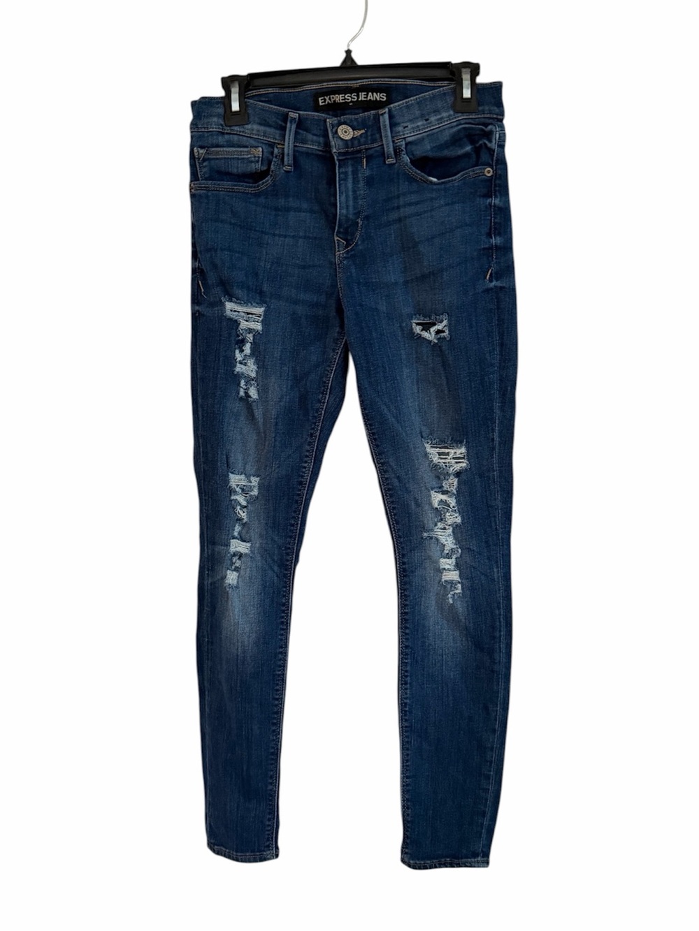 Women’s Express Dark Blue Distressed Skinny Jeans Size 6R